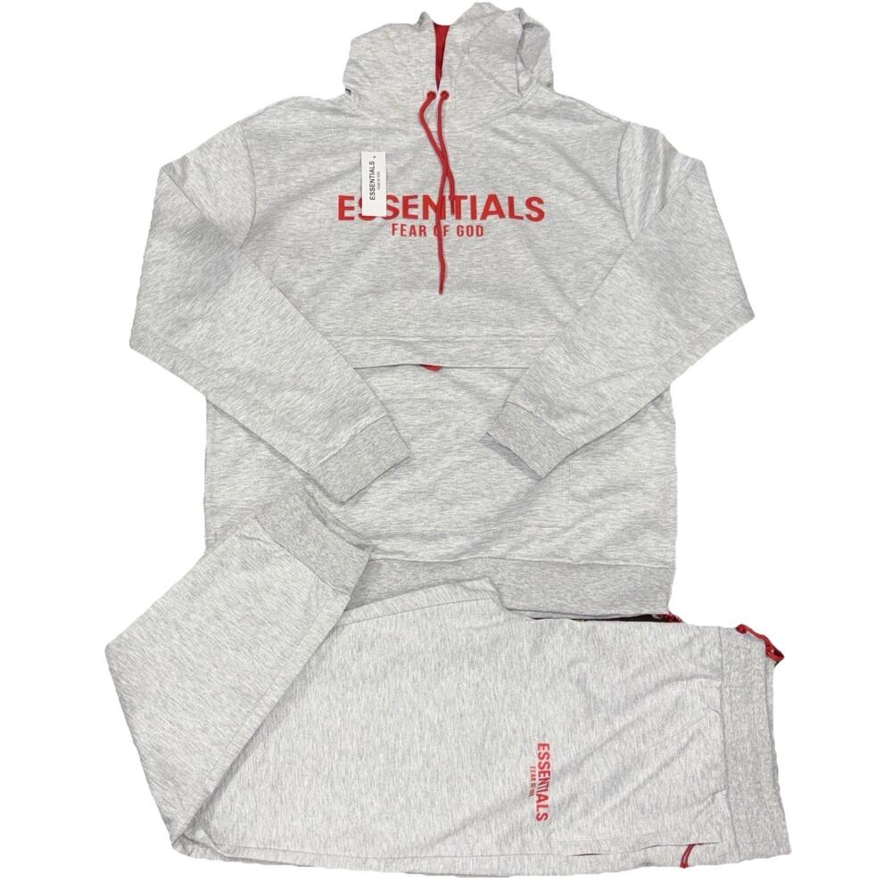 Essentials Fear Of God Sweatsuit Men’s 3XL Hoodie & Joggers NEW Red